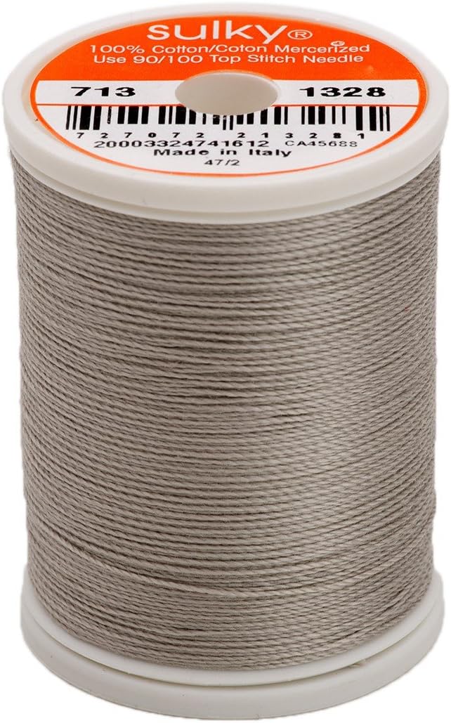 SulkyOf America 660d 12wt 2-Ply Cotton Thread, 330 yd, Nickel Grey