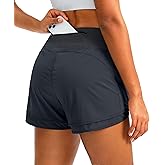 Soothfeel Women's Running Shorts High Waisted Quick-Dry 3 Inch Gym Workout Athletic Shorts for Women with Zipper Pocket