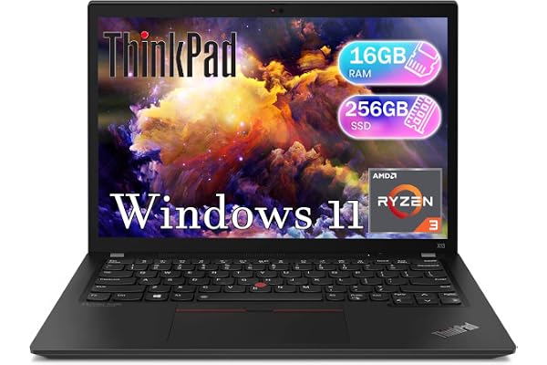 Lenovo ThinkPad X13 Laptop, FHD Netbook PC 1080P Display, AMD Ryzen 3 PRO 4450U, 16 GB RAM, 256 GB SSD, HDMI, Thunderbolt, Windows 11 Pro (Renewed)