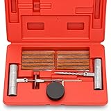 Tooluxe 50002L Universal Tire Repair Kit to Fix Punctures and Plug Flats, 35-Piece Value Pack, Ideal for Cars, Trucks, Motorc