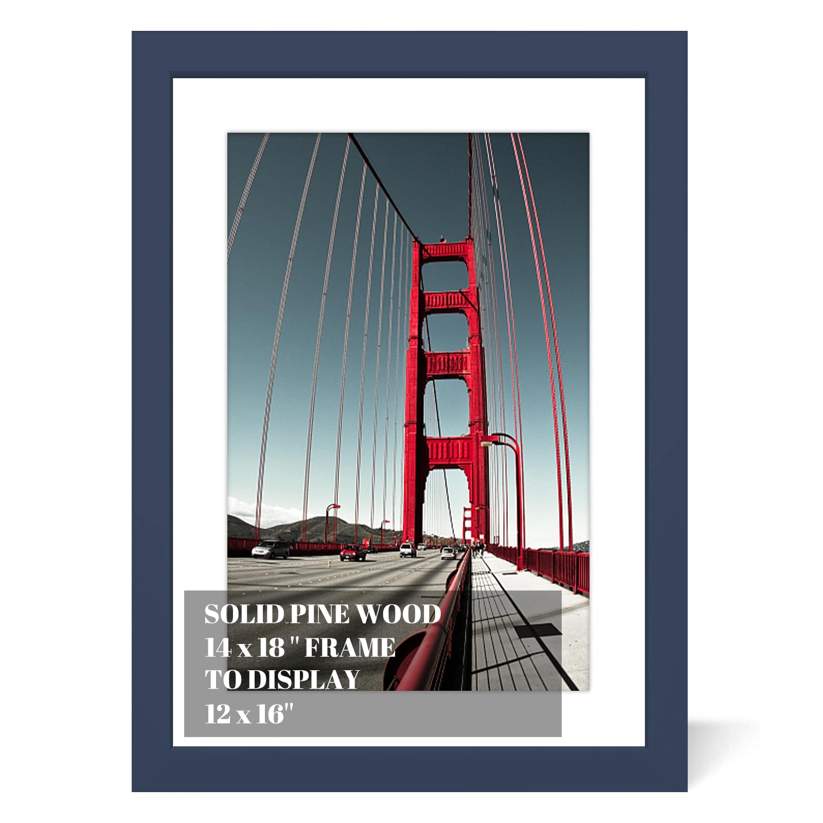 Photo 1 of 14x18 Picture Frame Diamond Painting Frames Poster Frames Made of Solid Wood,Display Pictures 12x16 with Mat or 14x18 without Mat for Photos, Paintings,Walls Decoration,Anniversary,Wedding,Christmas
