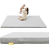 Funyoo 71" ×59" Padded Baby Play Mat for Floor, 1.2" Thick Machine Washable Foam Playmat, Soft Tummy Time Crawling Playpen Mat with Non-Slip Bottom, Fits 71" x59" Playpens