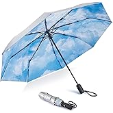 Prospo UPF 50+ UV Protection Umbrella for Sun & Rain, Large Compact Travel Umbrella Windproof, 46 Inch Auto Open Close Sun Blocking for Women Men