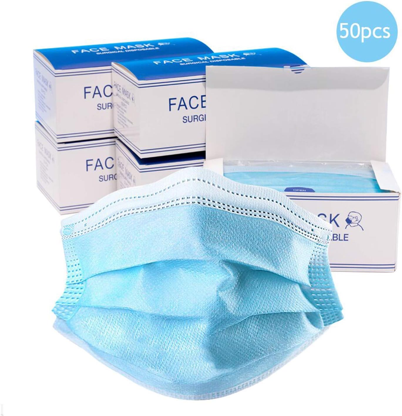 50 Pieces Disposable Face Mask Filter Safety Mask Dust Protection masks