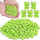 BuQiuRen 150Pcs Mini Green Plastic Frogs, Tiny Frogs Figurines Small Frog to Hide Fairy Garden Miniature Dollhouse Potted Plants Cake DIY Home Decoration Frog Decorations for Party