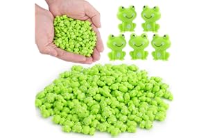 BuQiuRen 150Pcs Mini Green Plastic Frogs, Tiny Frogs Figurines Small Frog to Hide Fairy Garden Miniature Dollhouse Potted Plants Cake DIY Home Decoration Frog Decorations for Party