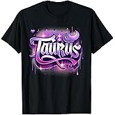 Pink & Purple Taurus Zodiac Star Sign T-Shirt