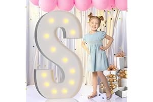 imprsv Marquee Light Up Letters, 4FT Marquee Letters Mosaic Light up Letters for Balloons for Birthday Wedding Engagement Party Decor, Large Marquee Letters for Party Decoration Arch Kit, Letter S
