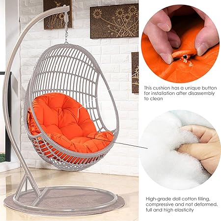 Amazon.com: SIZHINAI - Cojín de asiento para colgar con forma de huevo,  para silla de jardín, impermeable, cojín para patio: Sports \u0026 Outdoors
