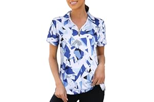 Viracy Womens Golf Polo Shirts 1/4 Zip Up Overlap Short Sleeve Quick Dry Workout Tops
