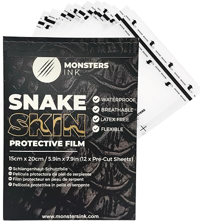Monsters Ink Snake Skin Matte Tattoo Cover 12 x 15cm 12 Sheets