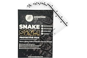 MONSTERS INK 12 Sheets Second Skin Tattoo Cover Up Patch – 5.9" x 7.9" Waterproof & Latex-Free Aftercare Bandage for Tattoo Care, Wound Healing & Swimming