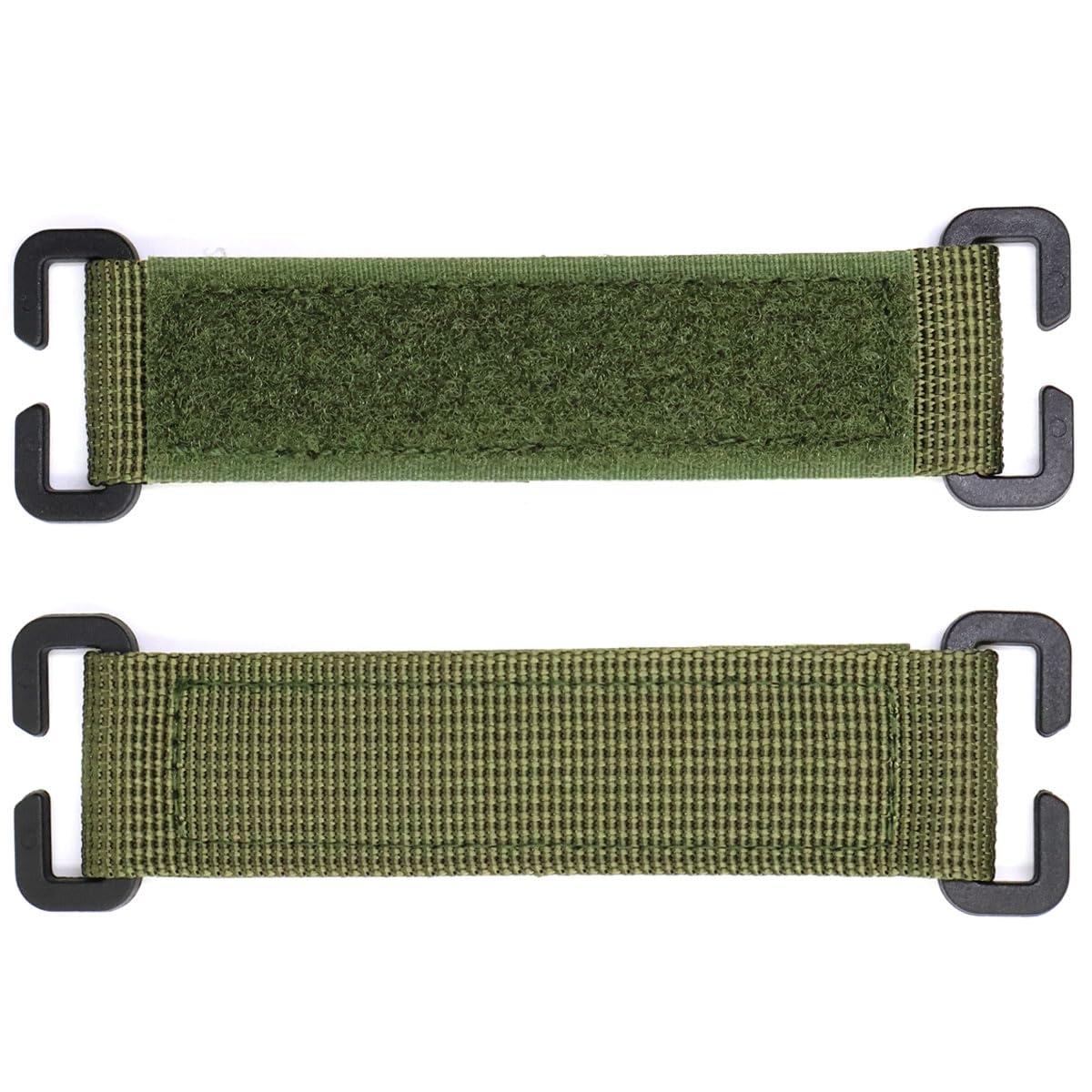 2 x MOLLE Hook and Loop Panels Strips Straps for Tactical Morale Patches Badges Backpacks Vests Bags Clasp Bridges Patch Panel (Green)