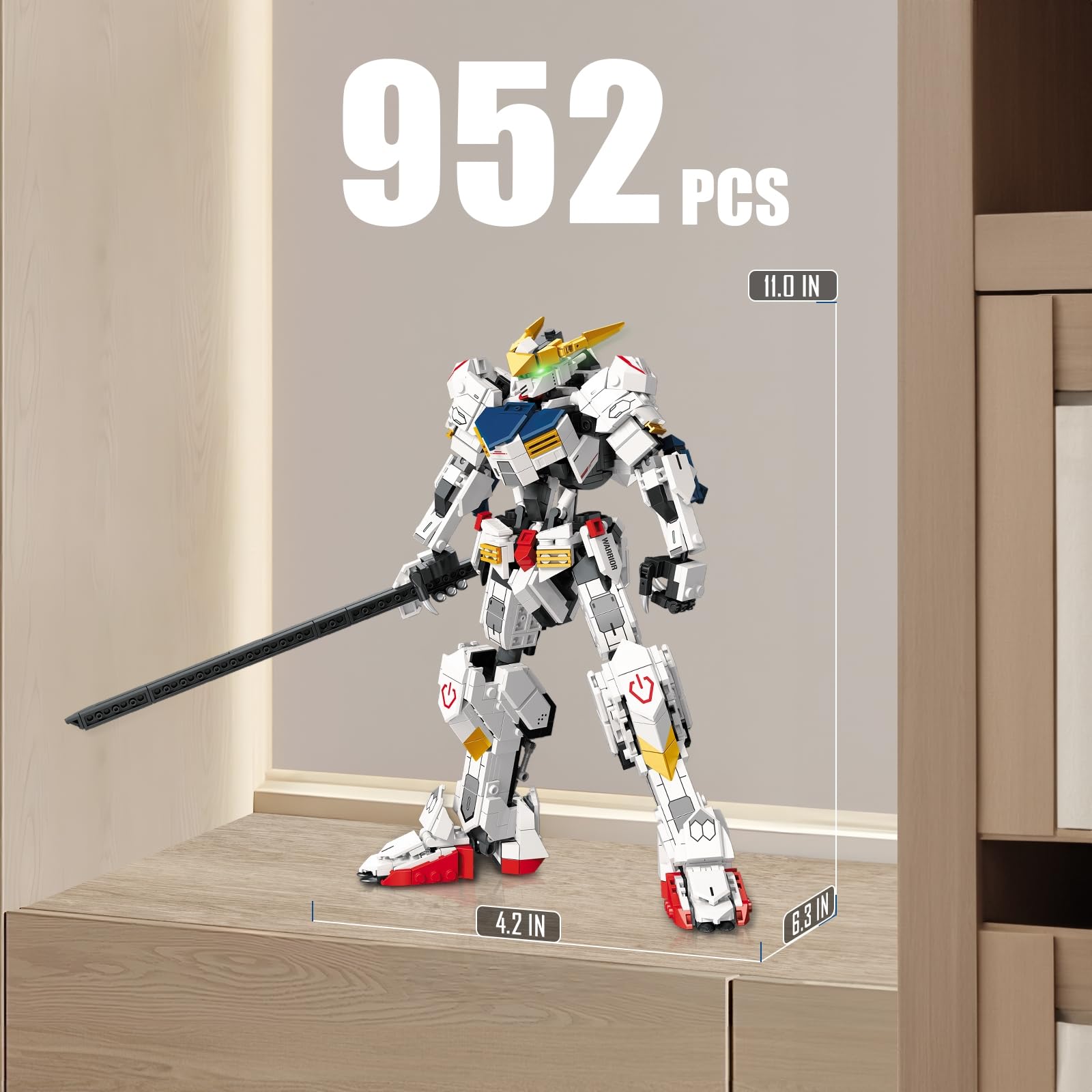 HIGH GODO Transforming Robot Building Set for Adults, 2 in 1 City Warrior Mech & Fighter Jet Building Toy Model, 952 Pcs Creative Collectible Gift for Boys Kids 8-12