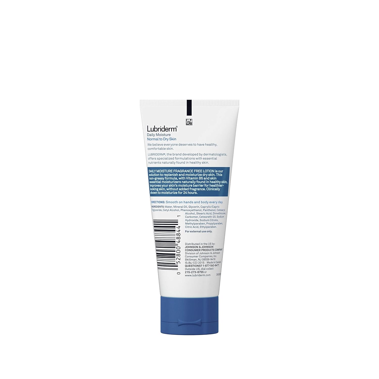 Lubriderm Daily Moisture Hydrating Unscented Body Lotion with Vitamin B5 for Normal to Dry Skin, Non-Greasy and Fragrance-Free Lotion, 3 fl. oz : Beauty