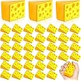 Libima 24 Pcs Cheese Stress Toys Foam Fake Cheese Stretchy Party Favors Stress Relief Miniature for Kids Adults Anxiety Relief Fidget Toys, Dollhouse Kitchen Decor DIY
