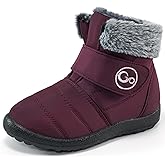 FUDYNMALC Girls Boys Winter Snow Boots - Comfortable Warm Toddler Winter Shoes Waterproof Lightweight Kids Ankle Booties Outdoor Walking