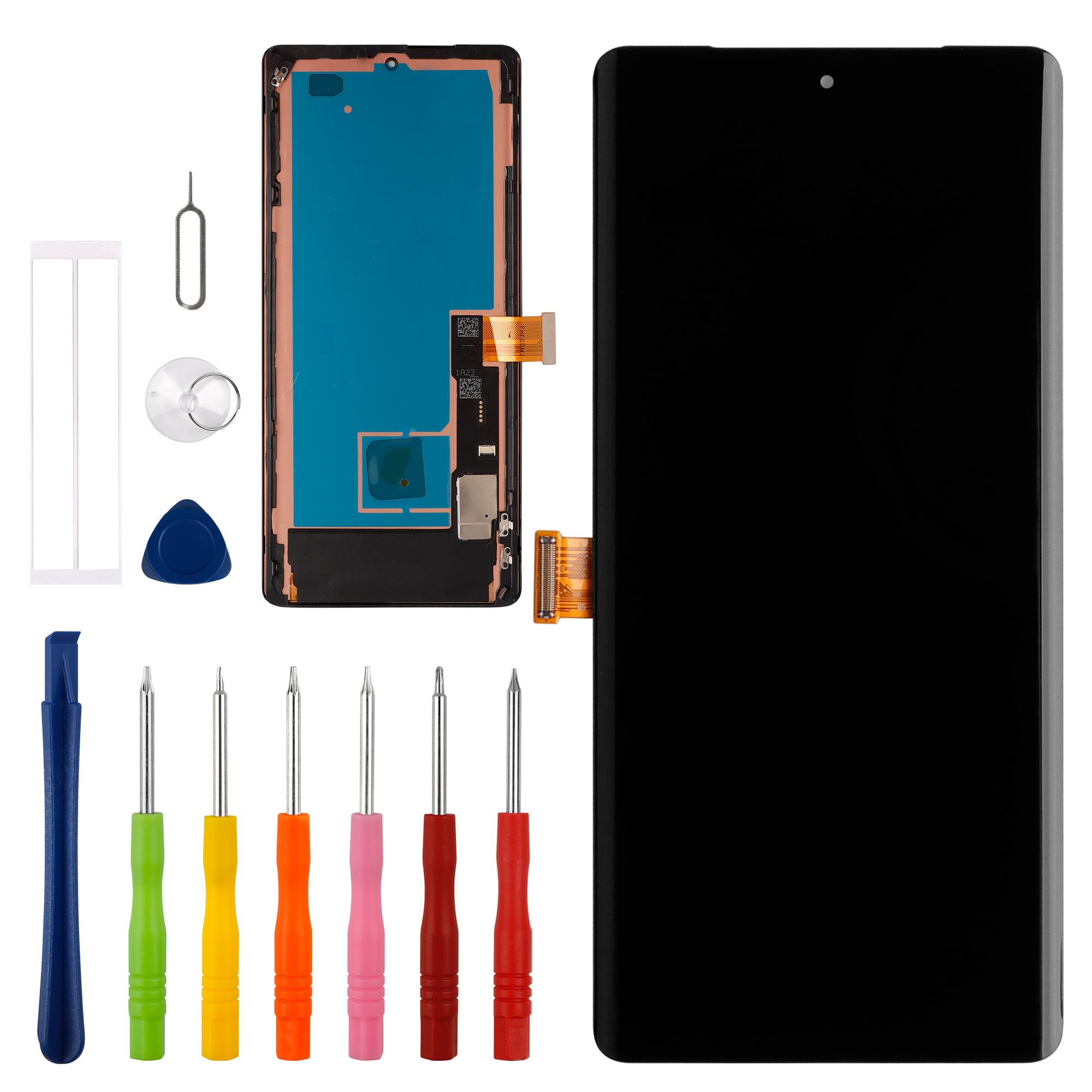 Photo 1 of [US Version][with Frame] Vvsialeek New LCD Touch Screen Digitizer Assembly for Goog-le Pixel 7 Pro [6.7 inch] GP4BC, GE2AE, GFE4J with Technical Repair Tools Kit- Fingerprint Function