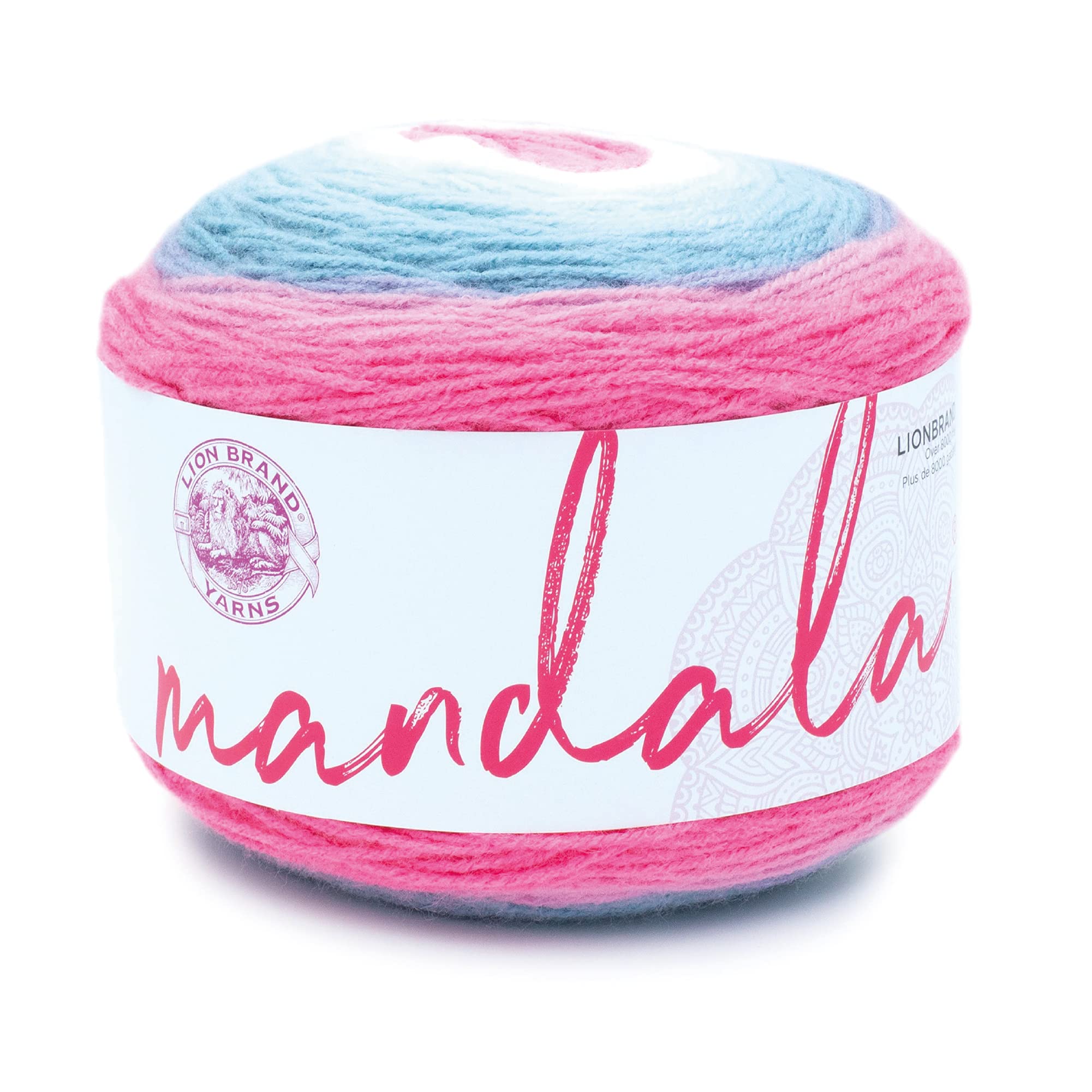 Lion Brand Yarn, Mandala DK Lightweight Yarn for Knitting, Crochet, and Crafts, Unicorn, 1 Pack, Self-Striping Acrylic Fiber for Baby Blankets, Multicolor Shawls and Variegated Cardigans