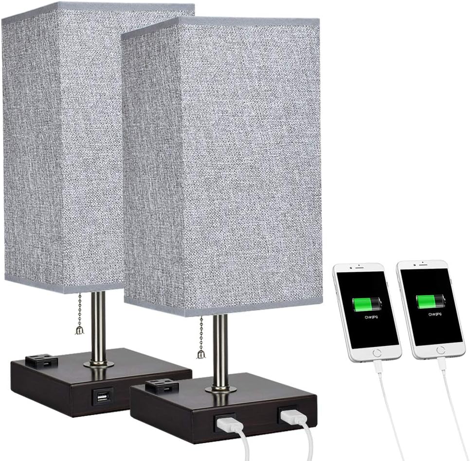 Amazon.com: DLLT Modern USB Table Lamp with Dual Charging Ports