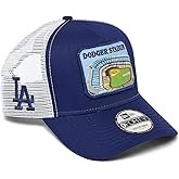 New Era LA Los Angeles Dodgers 9FORTY Dodger Stadium Patch Snapback Trucker Cap, Adjustable Hat Blue White