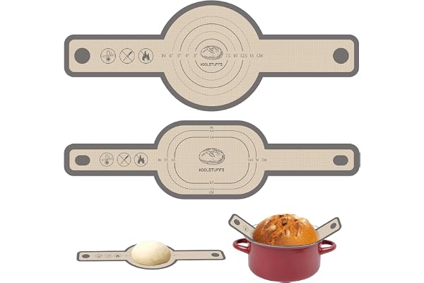 Silicone Bread Sling for Dutch Oven, 2 PCS Oval and Round Non-Stick, Easy Clean & Reusable Bread Baking Mat with Long Handles