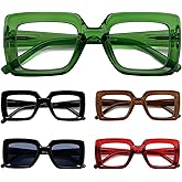 Eyekepper Square Reading Glasses for Women, 5 Pack Stylish Readers Ladies, Cheaters +2.25