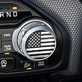 Zhizhong Dial Shifter Trim Plate Etched American Flag Emblem, Gear Shift Switch Knob Cover Fit for Chrysler 300/200/Pacifica, Voyager, Ram 1500, Ram Rebel, RAM 2500, Dodge Durango