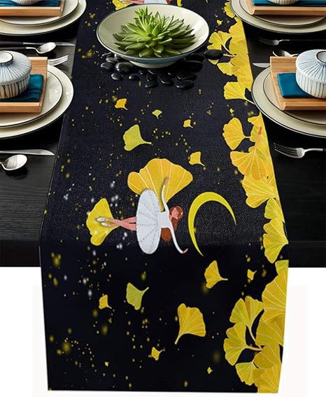 Amazon テーブルランナー 漫画 優美 ガール イラスト ダンス テーブルクロス モダン 北欧風 プレースマット レストラン用 滑り止め 上品 断熱 食卓飾り お食事マット おしゃれ インテリア 41x1cm テーブルランナー オンライン通販