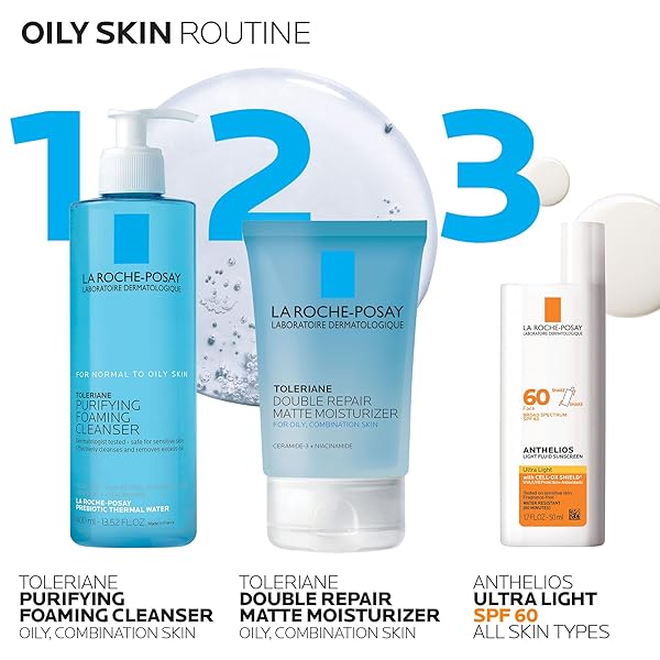 LA ROCHE-POSAY TOLERIANE DOUBLE REPAIR MATTE FACE MOISTURIZER, DAILY MOISTURIZER FOR OILY SKIN WITH CERAMIDE AND NIACINAMIDE FOR ALL SKIN TONES, OIL FREE, NON-COMEDOGENIC