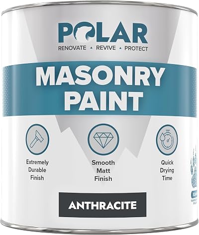Polar Masonry Paint 500ml Anthracite Matt Finish Multi-Purpose Interior Exterior