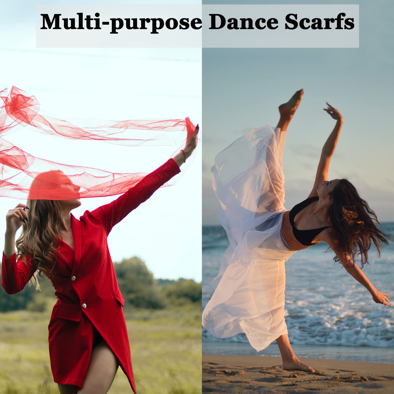 Lolakee Dance Scarves for Kids 12 Pcs - Upgraded Play Scarves for Babies, Toddlers, Children - Movement Square Juggling Silk Music Dancing Scarf - Rhythm Band Pro (6 Colors, 24