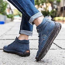 Dacomfy Men's Shoes Leather Work Boots Casual