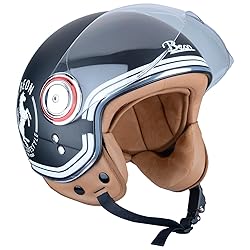 BEON Motorcycle Half Helmet with Visor, 3/4 Retro