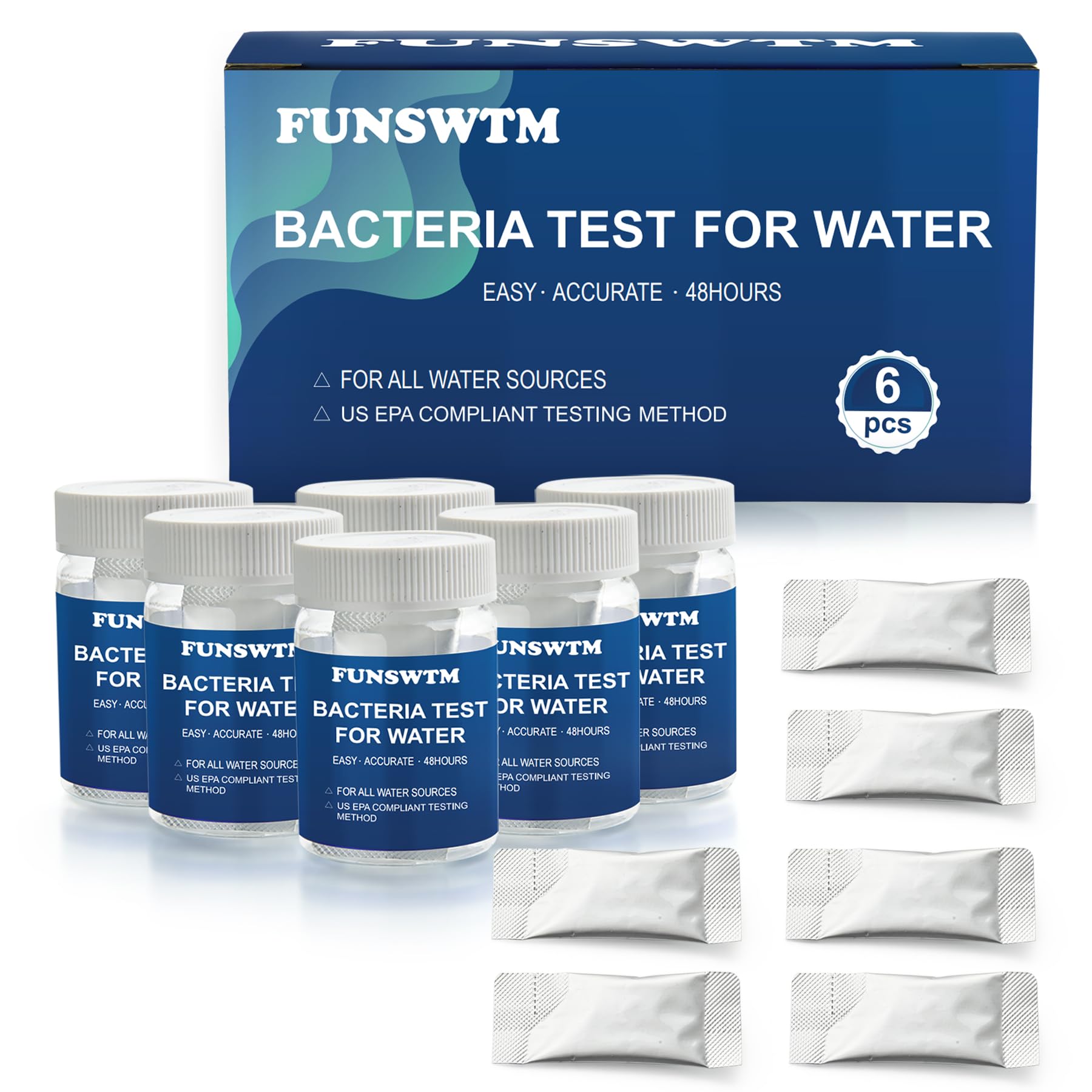 Coliform Bacteria Water Test Kit: 6-Pack Water
