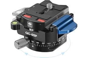 SIRUI - 55mm quick release plate with 360°swivel panoramic head, camera mount adapter with 1/4" and 3/8" thread, quick releas
