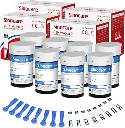 Sinocare Safe Accu2 Blood Glucose Test Strips 200 pcs 4PIN 3 Electrodes