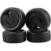 Shaluoman Soft Rubber Tires Tyre for RC 1:10 On Road Car Pack of 4