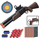 MTISGREAT Soft Bullet Toy Shotgun with Realistic Shell Ejecting Design Foam Blaster Toy Guns for Indoor and Outdoor Playing Gifts for Kids Adult (Brown)