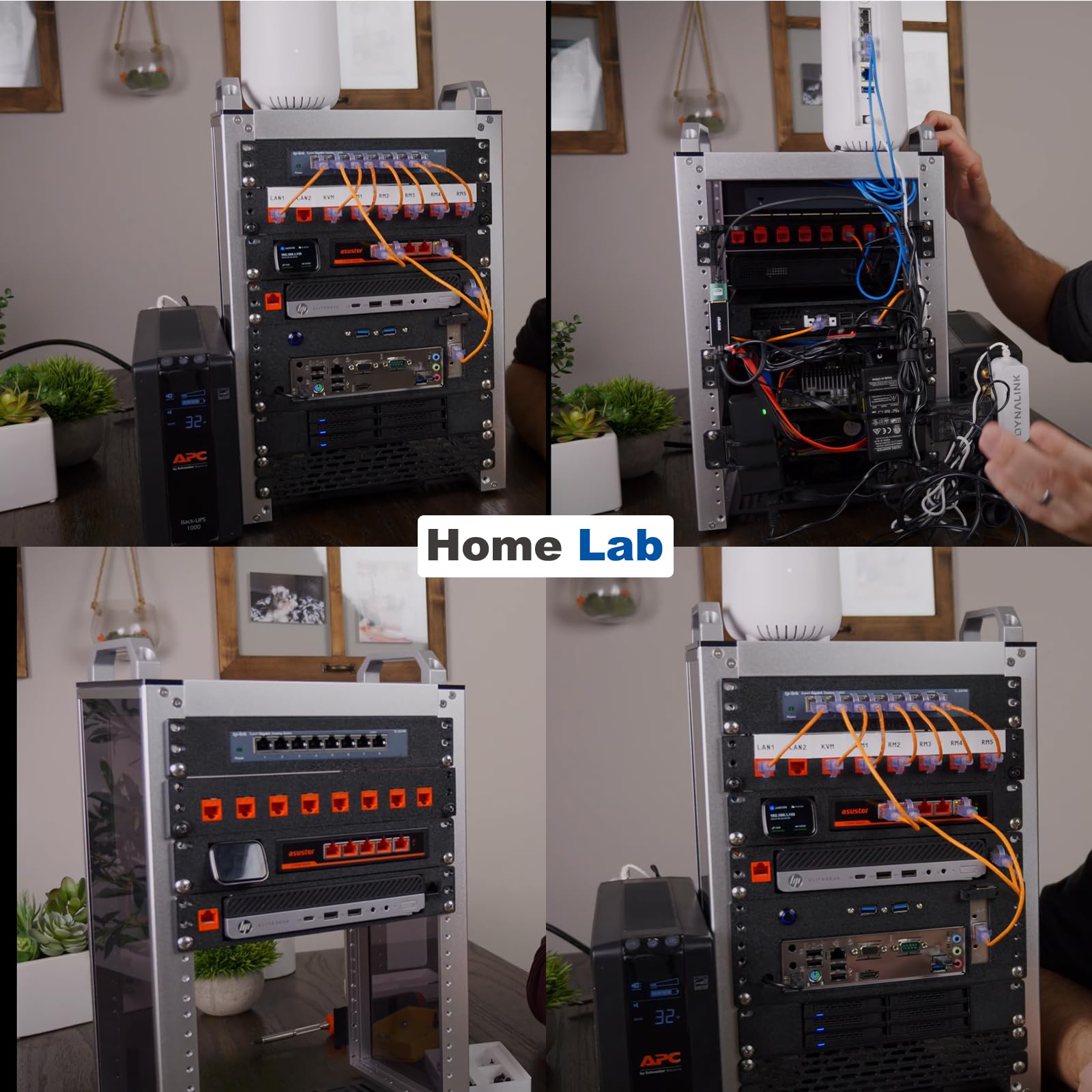 GeeekPi DeskPi RackMate T1, 8U 10 Zoll Serverschrank, 200 mm Tiefes Mini-Rack mit Regalboden & Blindplatte, für NAS, AV- & Netzwerktechnik (Silber) 8