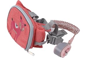 Jiawu Toddler Harness Backpack Leash, Wrist Link 1.5m Kids Backpack Safety Leash for Travel Use (Pink)