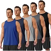 BOOJO 5 Pack Tank Tops Men - Quick Dry Moisture Wicking Summer Workout Muscle Sleeveless Shirts for Gym Beach Running