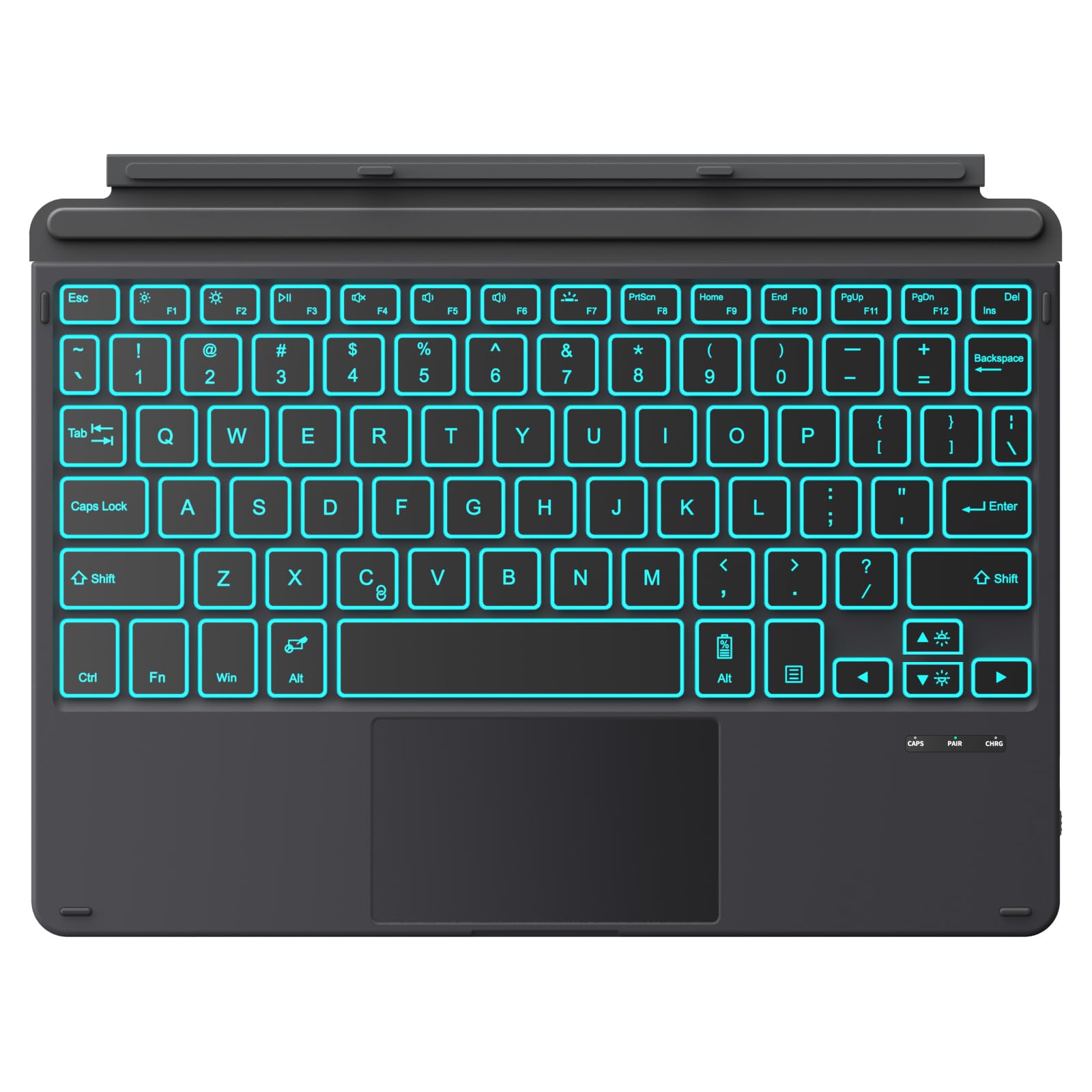 MoKo Type Cover Keyboard for Surface Go 4 2023/ Go 3 2021/ Go 2 2020 / Go 2018, Slim Wireless Bluetooth Keyboard with Trackpad, 7-Color LED Backlit, Built-in Rechargeable Battery, Black