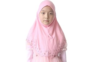 Modest Beauty Girls/Children Hijab Scarf Headscarf Wrap one Piece Muslim Amira with Czech Drill