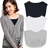 3Pcs Wearable Mock Camisole Bra Insert Overlay Modesty Panel Vest Cleavage Cover for Women Under Blouses