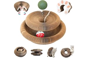 Kitty Kurlz, Kitty Kurlz Cat Toy, Magic Organ Cat Scratch Board Foldable Accordion Cat Toy Recyclable Scratch Pad with Toy Be