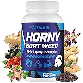 Hornygoatweed for Men, 12 In 1 Horny Goat Weed, Male Enhancing Supplement with 1500mg Horny goat weed, 500mg Maca Root, Ginseng, Tongkat Ali, Ginger for Stamina & Energy, Max Strength - 60 Tablets