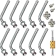 TR545D Truck Tire Valve Stems, 10Pcs 60 Degree Bend Brass Truck Valve Stems Compatible with Alcoa 22.5in 24.5in Aluminum Wheels 9.7mm Rim Hole, Clamp-in Tire Valve Stem for Truck and Bus Tires