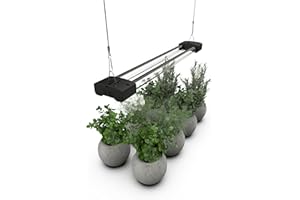 DYMOND BoostGro LED Grow Light Full Spectrum Linkable 5000K Daylight + 660nm Red Indoor Plant Lighting Fixture (2 FT, Black)