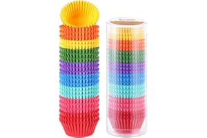 Gifbera Colored Mini Paper Cupcake Liners Vibrant Muffin Baking Cups 400-Count